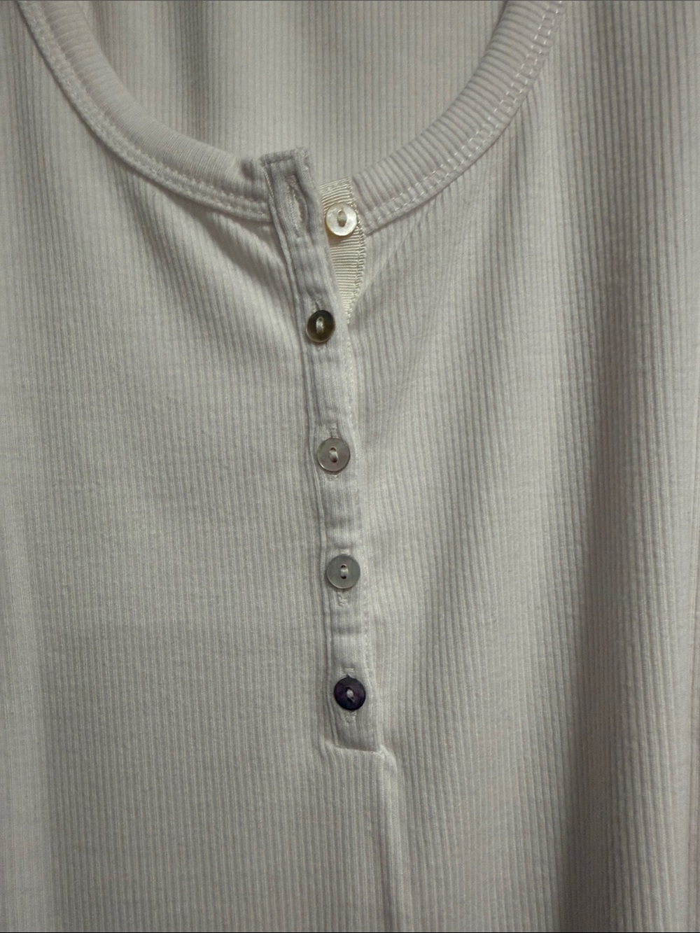 PS Love Pale Pink Ribbed Henley Tank - Picture 3 of 6